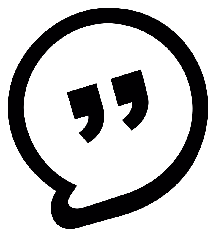 Ward, the Wordish mascot — a speech bubble with quotation marks